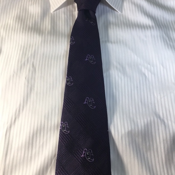Zanetti- Dark purple weave pattern with small paisley 100% silk Italian made tie - Picture 3 of 11